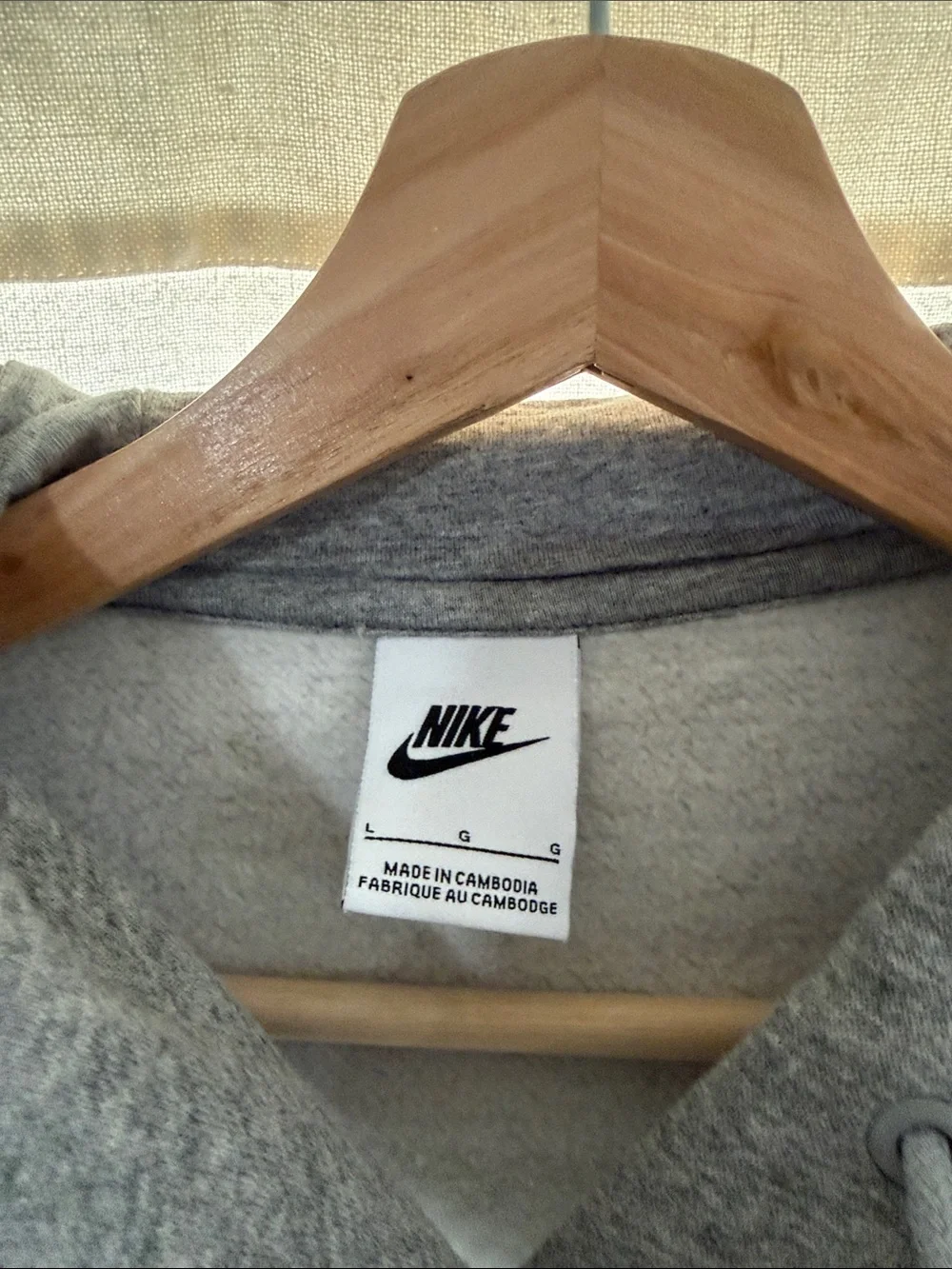 Nike Gray Crewneck Hoodie with White Swoosh